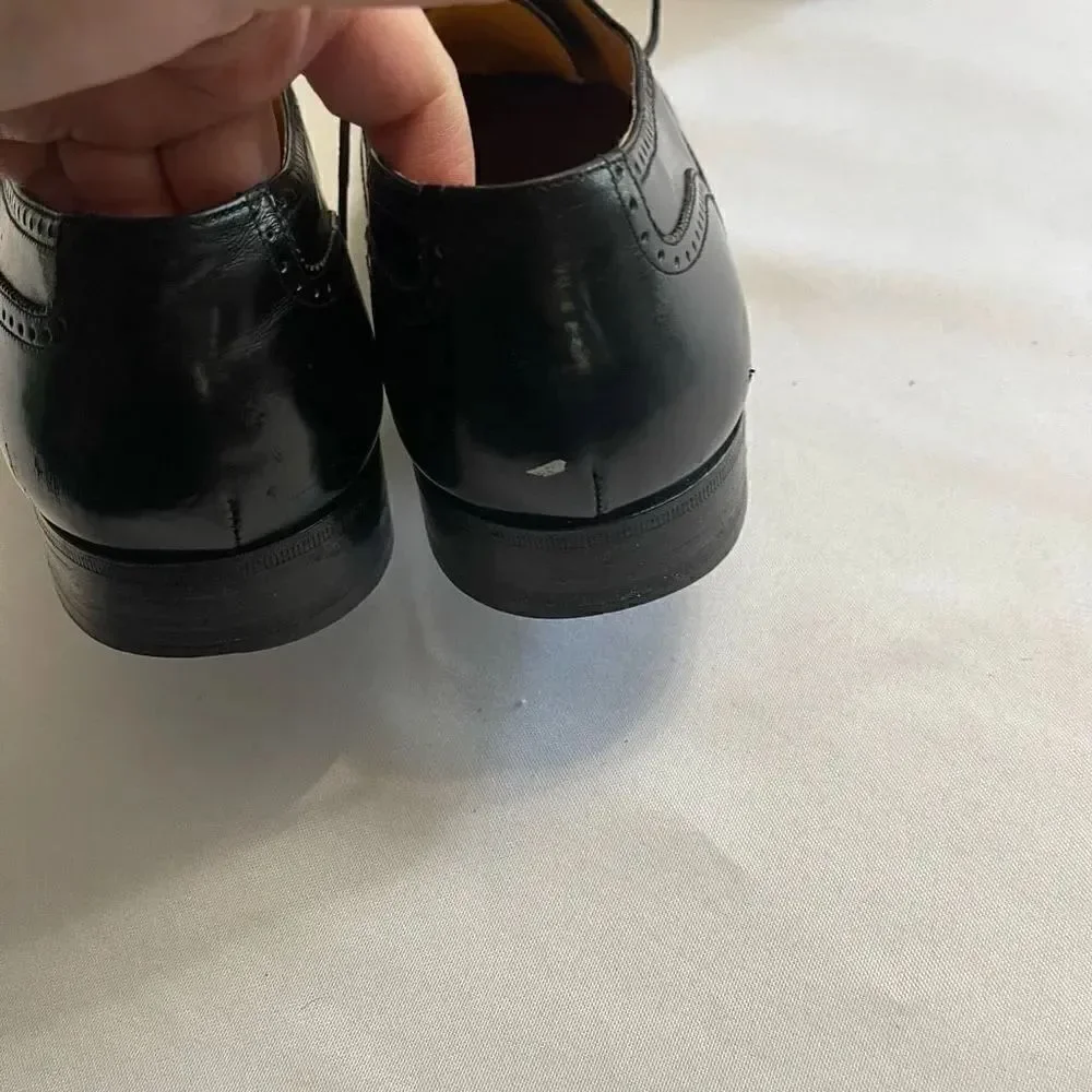 Salvatore Ferragamo Sondrio Black Leather Oxfords Shoes Size 10 B